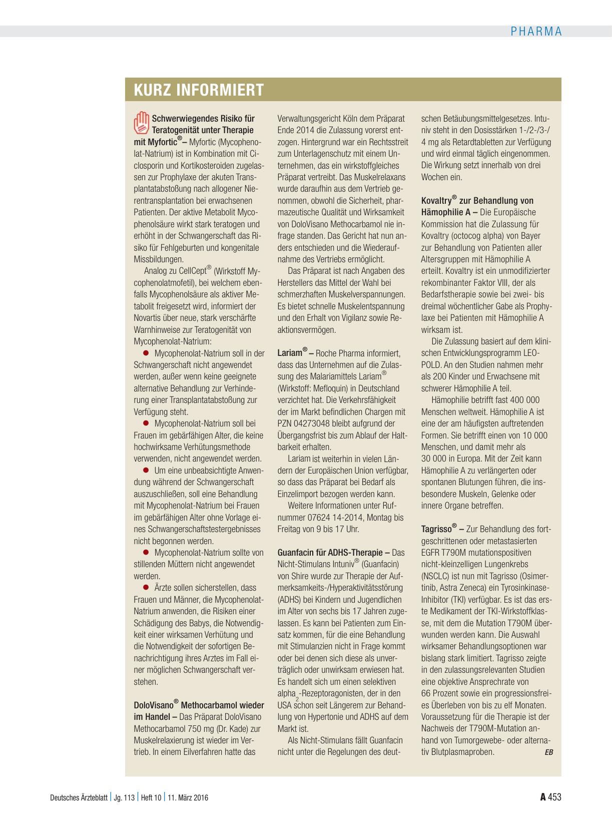 Vorschauseite 1: Kurz informiert