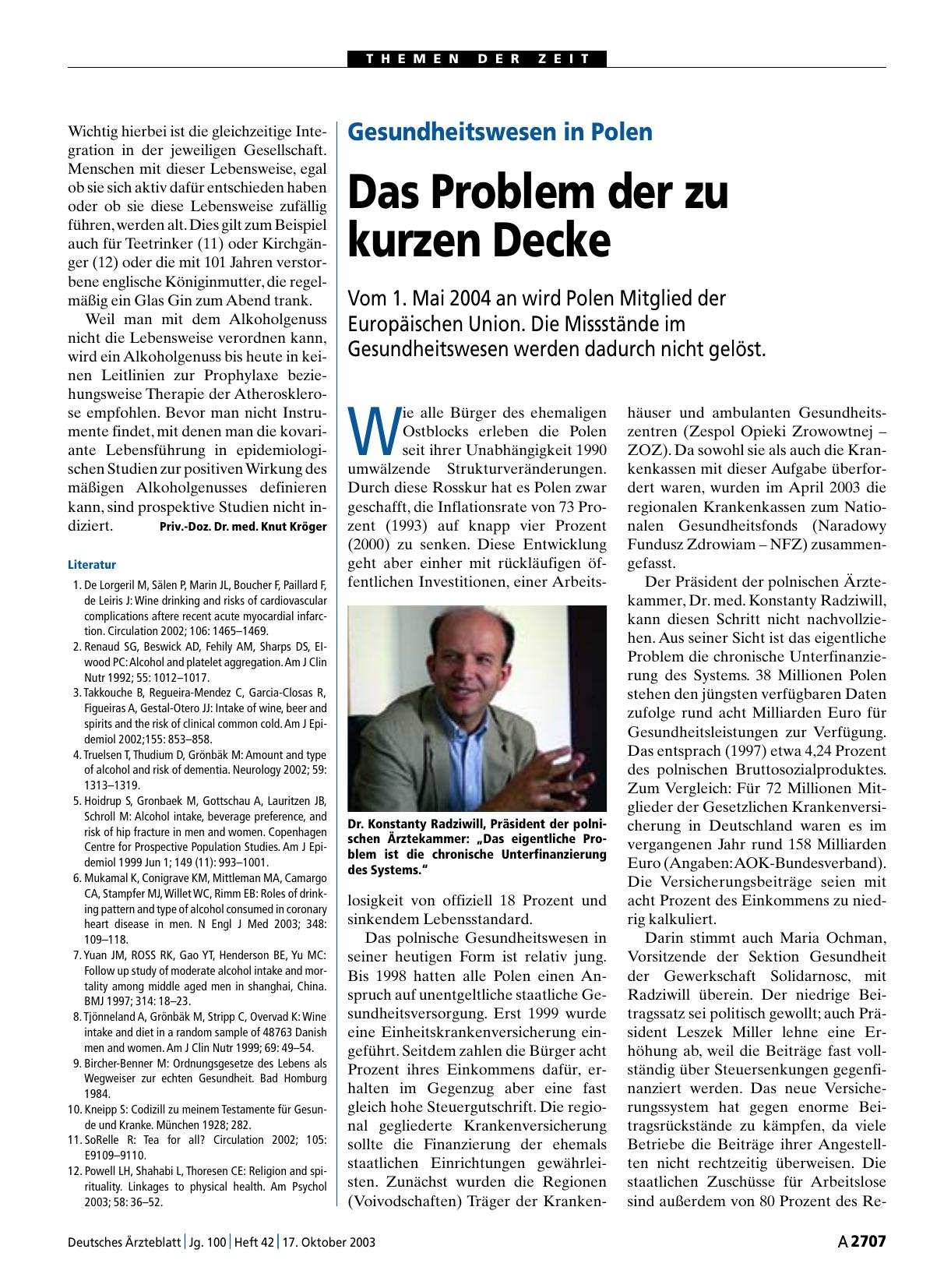 Vorschauseite 1: Gesundheitswesen in Polen: Das Problem der zu kurzen Decke