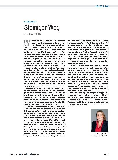 Vorschauseite 1: Notfallreform: Steiniger Weg
