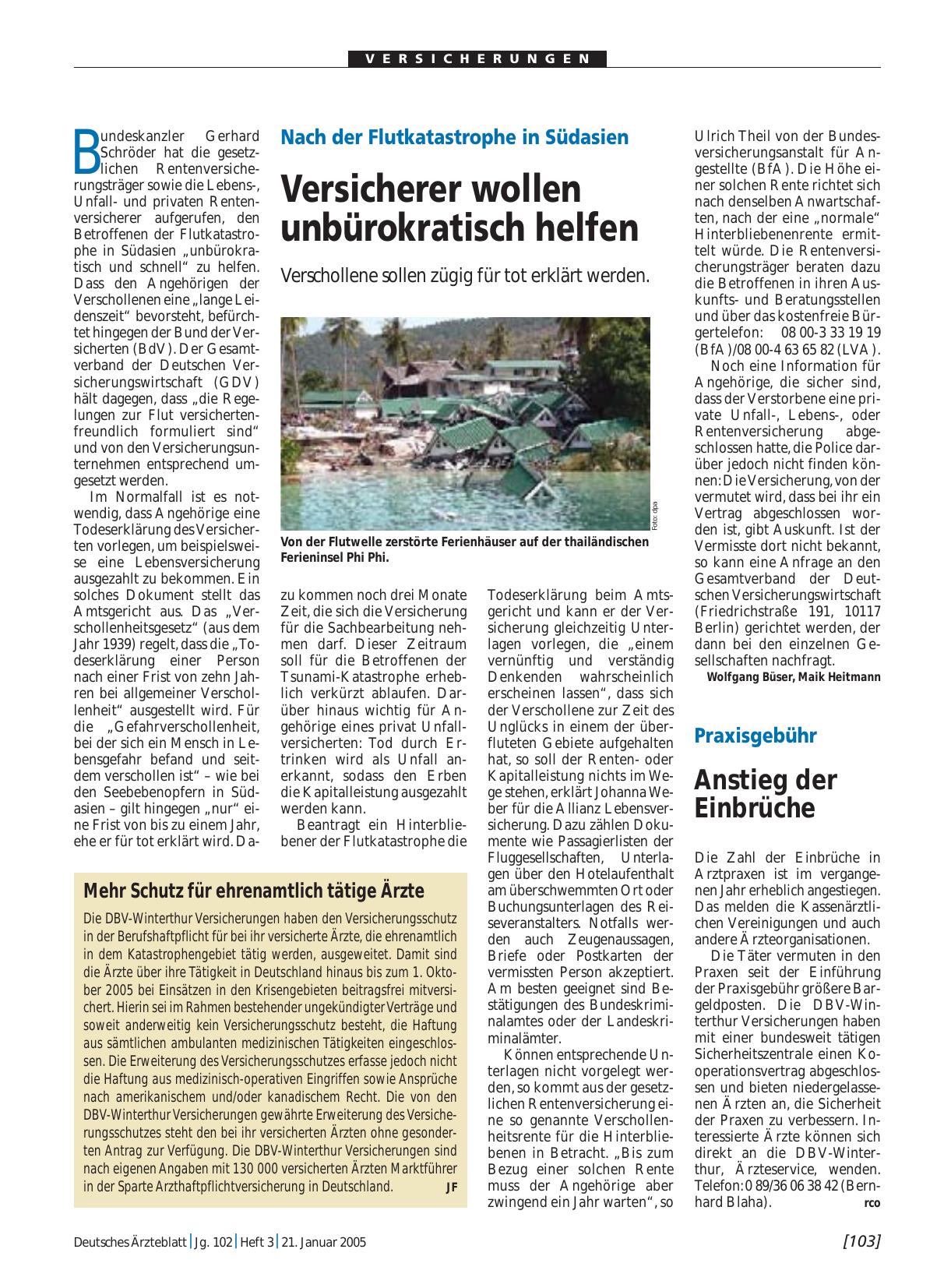 Vorschauseite 1: Mehr Schutz für ehrenamtlich tätige Ärzte