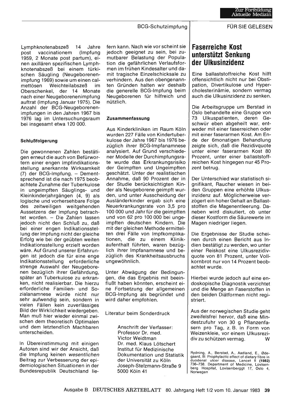 Vorschauseite 1: Faserreiche Kost unterstützt Senkung der Ulkusinzidenz