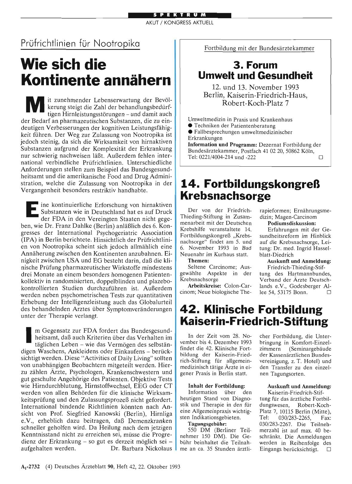Vorschauseite 1: Prüfrichtlinien für Nootropika: Wie sich die Kontinente annähern