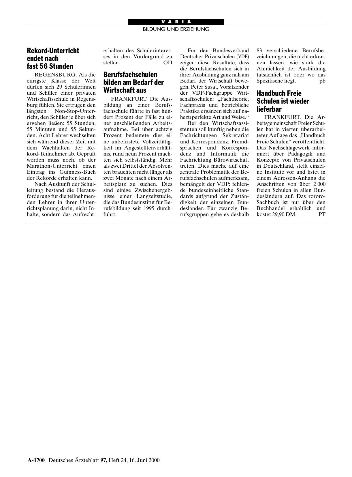 Vorschauseite 1: Handbuch Freie Schulen ist wieder lieferbar