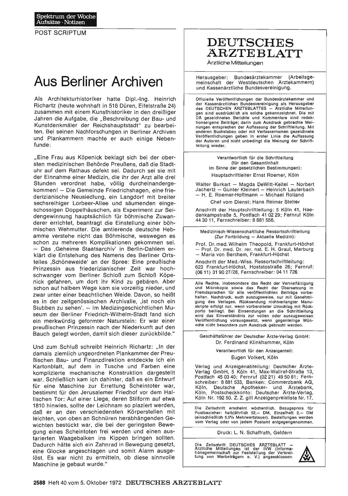 Vorschauseite 1: Aus Berliner Archiven