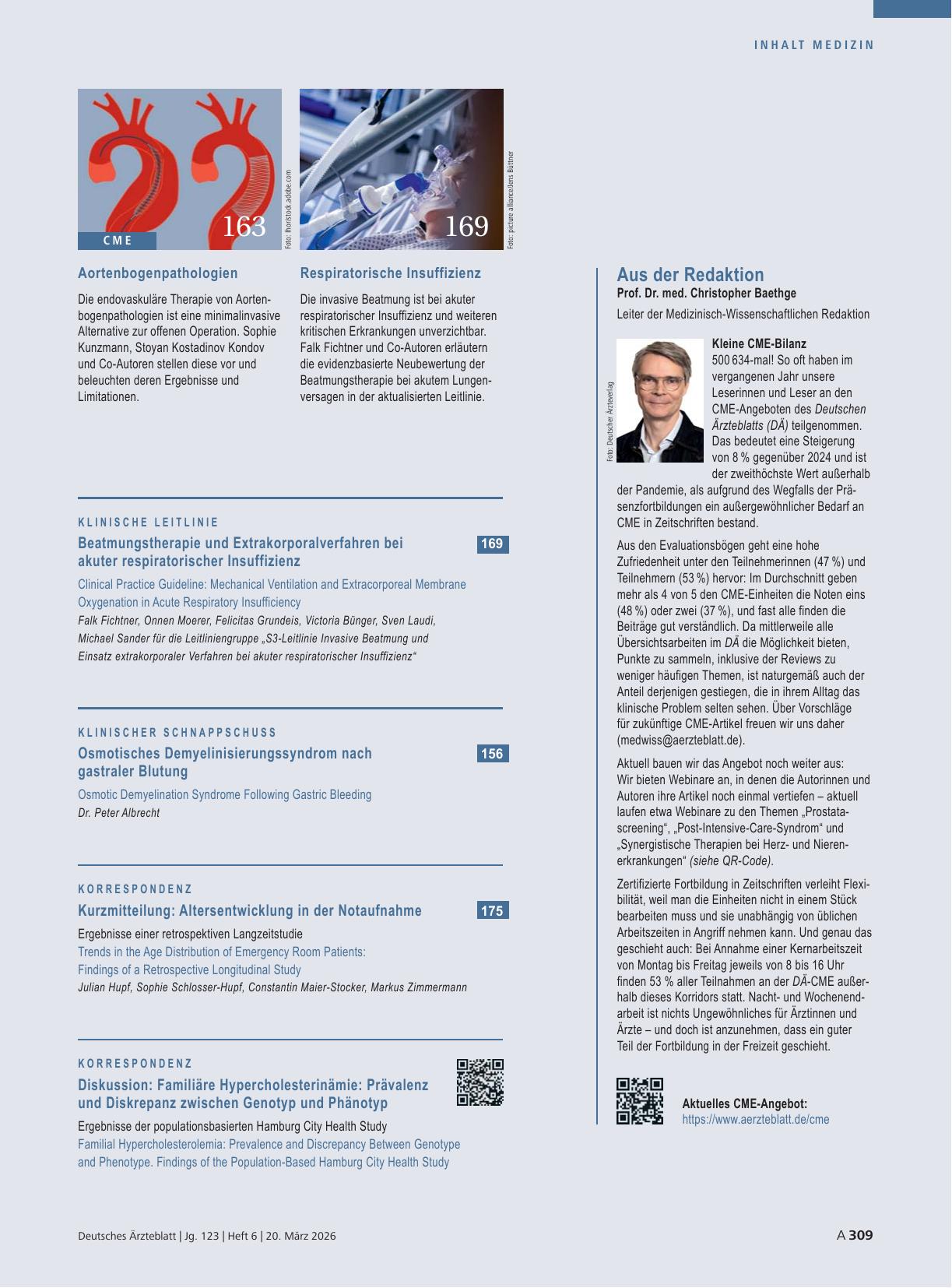 Vorschauseite 1: Aus der Redaktion: Kleine CME-Bilanz