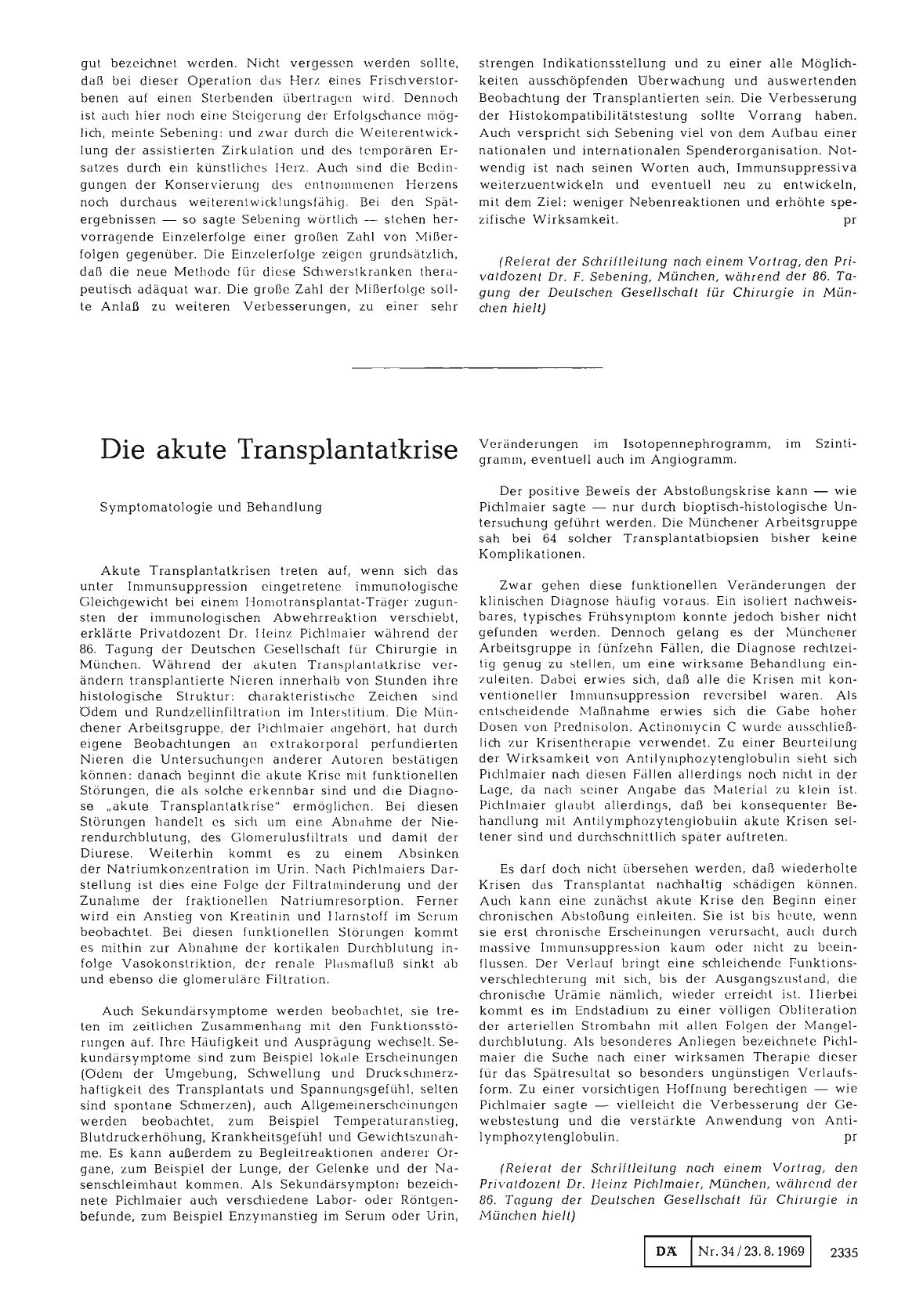 Vorschauseite 1: Die akute Transplantatkrise