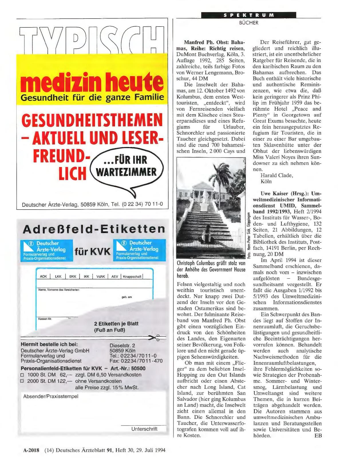 Vorschauseite 1: Uwe Kaiser (Hrsg. ): Umweltmedizinischer Informationsdienst UMID, Sammel-, band 1992/1993