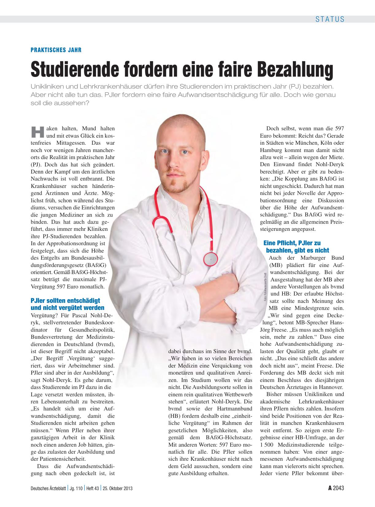 Vorschauseite 1: Praktisches Jahr: Studierende fordern eine faire Bezahlung