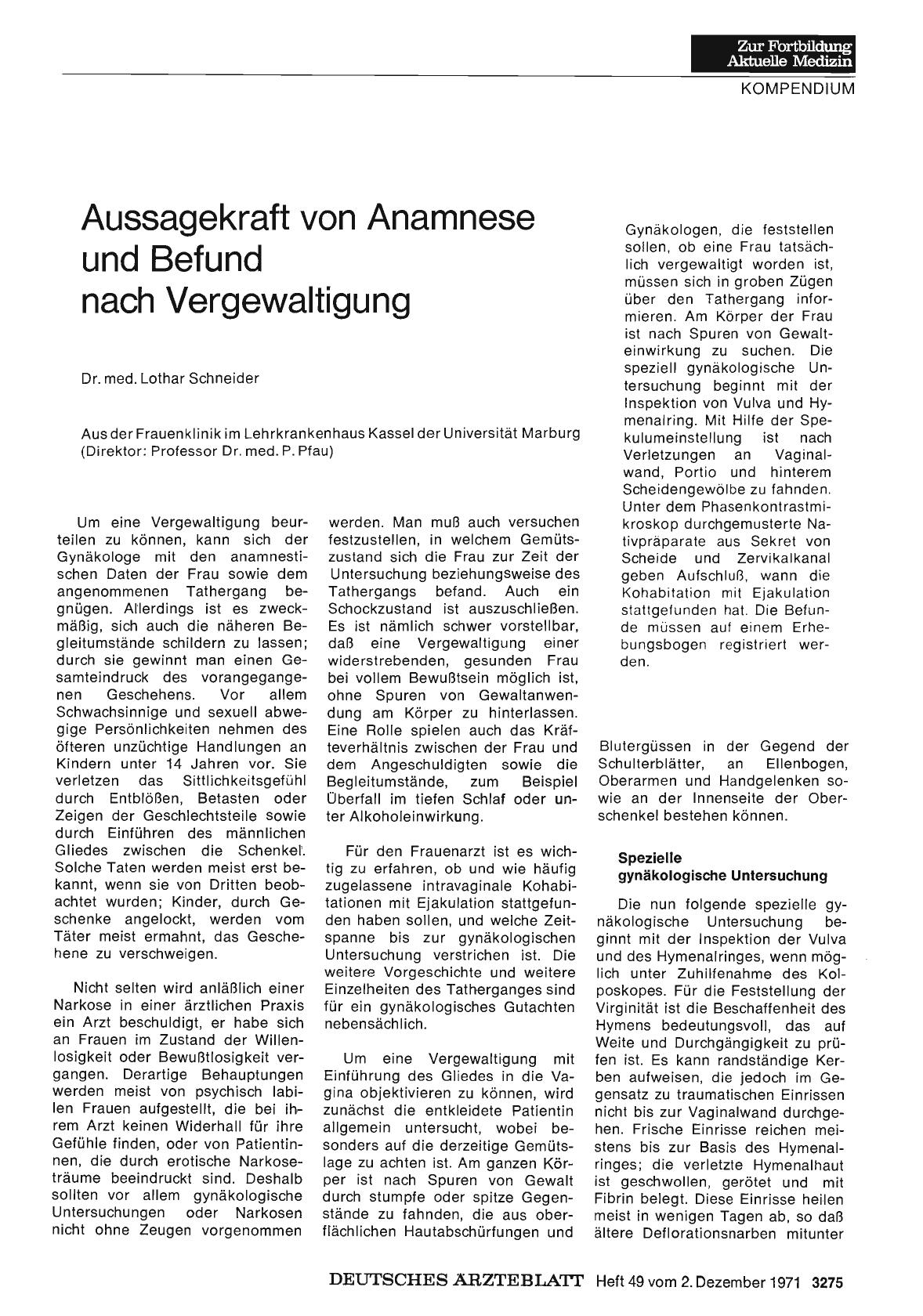Vorschauseite 1: Aussagekraft von Anamnese und Befund nach Vergewaltigung