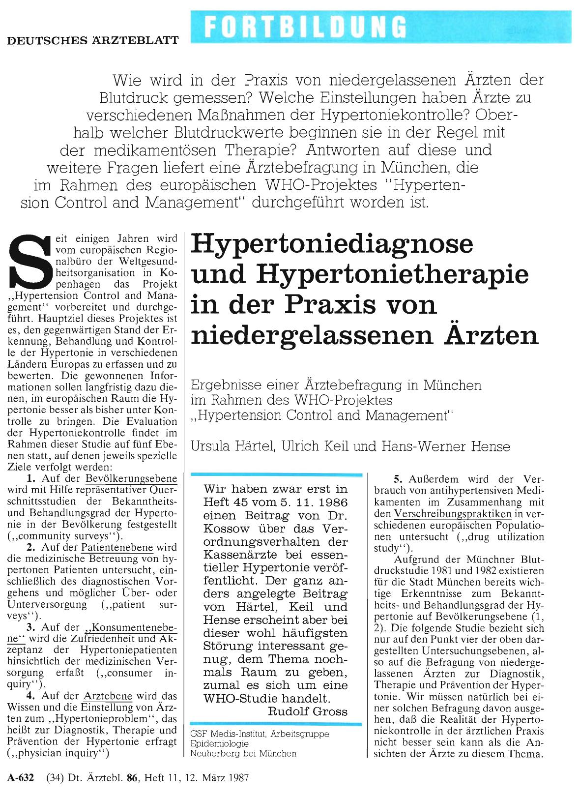 Vorschauseite 1: Hypertoniediagnose und Hypertonietherapie in der Praxis von niedergelassenen Ärzten