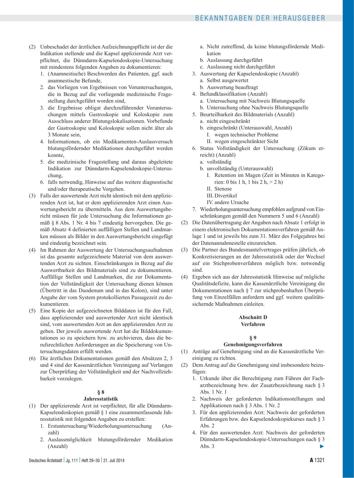 Vorschauseite 3: Vereinbarung von Qualitätssicherungsmaßnahmen nach § 135 Abs. 2 SGB V für die Dünndarm-Kapselendoskopie zur Abklärung obskurer gastrointestinaler Blutungen (Qualitätssicherungsver…