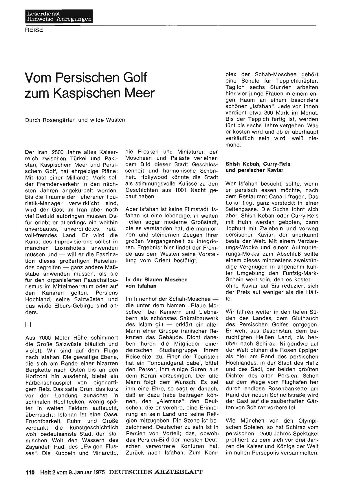 Vorschauseite 1: Vom Persischen Golf zum Kaspischen Meer