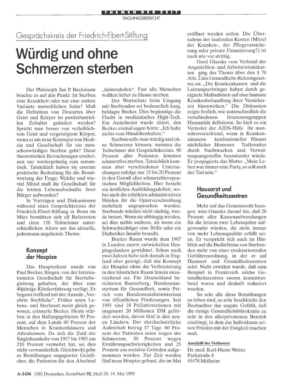 Vorschauseite 1: Gesprächskreis der Friedrich-Ebert-Stiftung: Würdig und ohne Schmerzen sterben