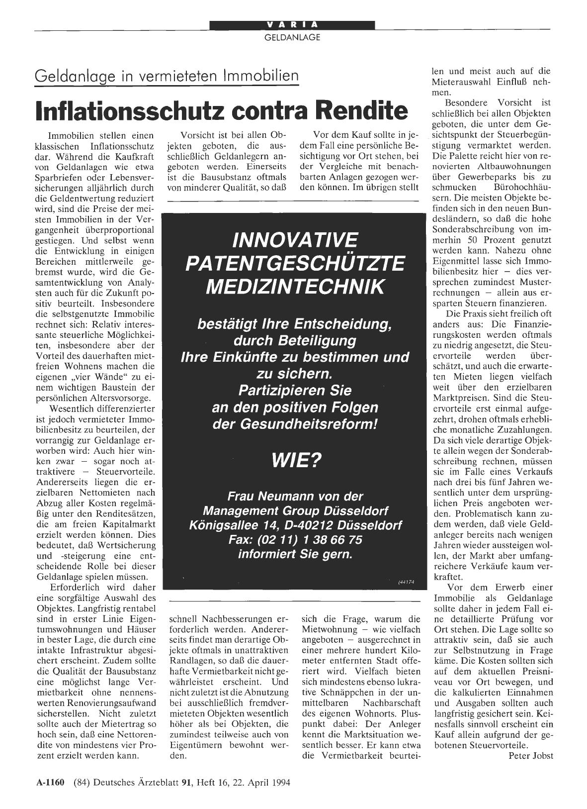 Vorschauseite 1: Geldanlage in vermieteten Immobilien: Inflationsschutz contra Rendite