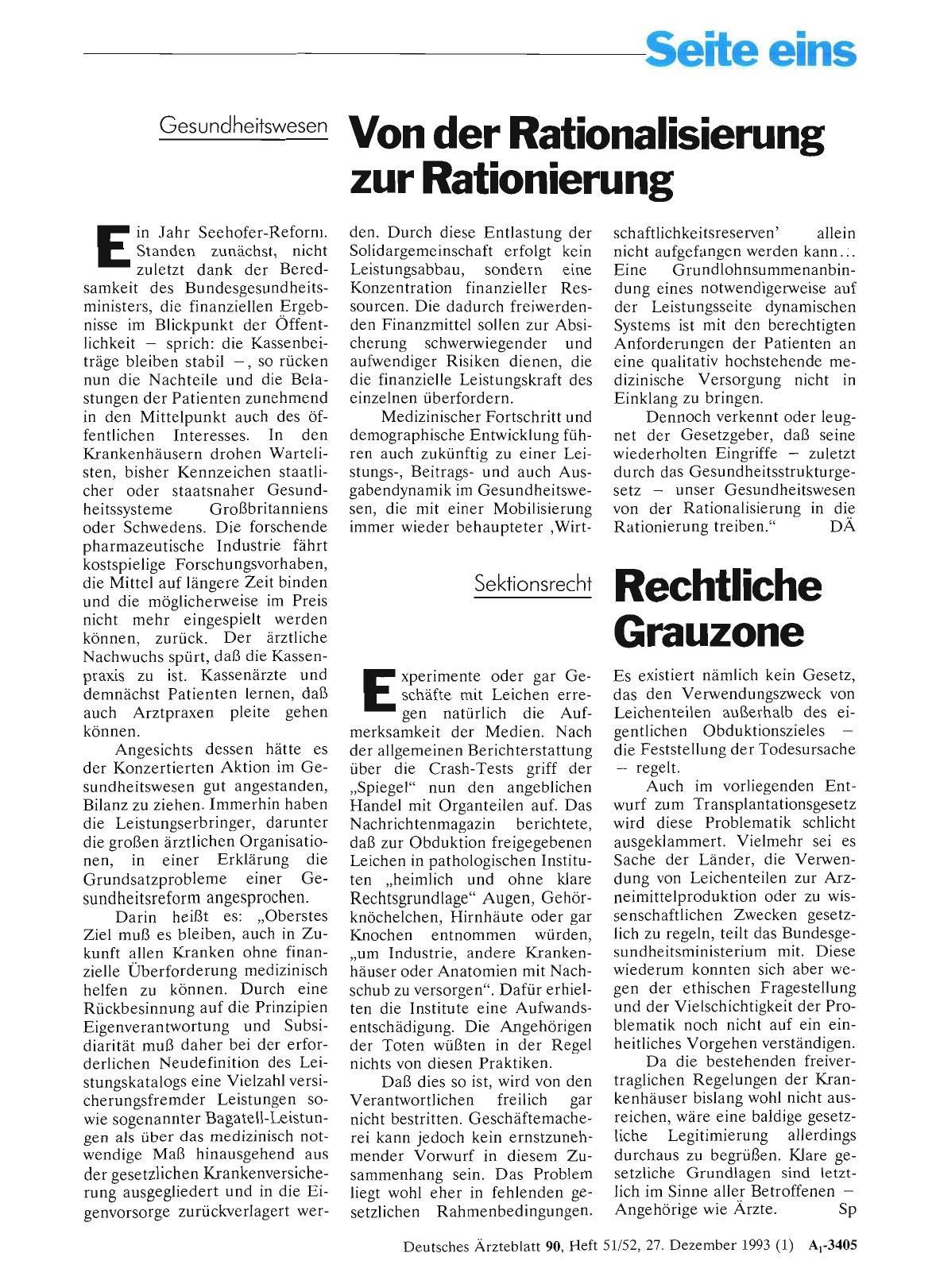 Vorschauseite 1: Gesundheitswesen: Von der Rationalisierung zur Rationierung