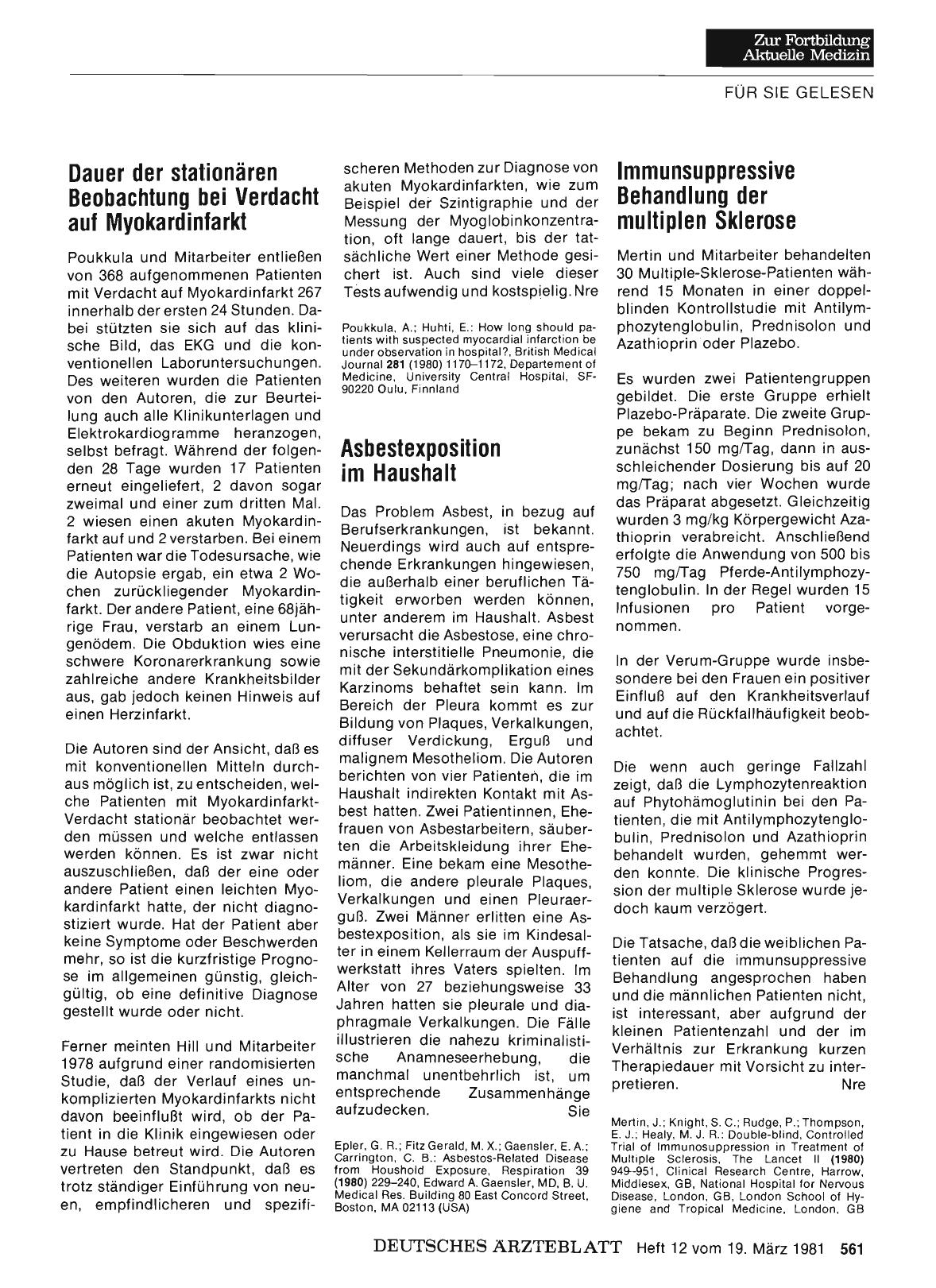 Vorschauseite 1: lmmunsuppressive Behandlung der multiplen Sklerose