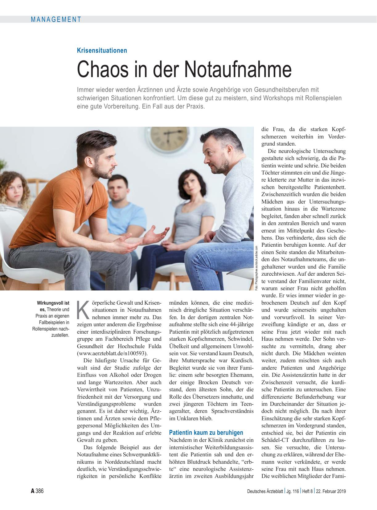 Vorschauseite 1: Krisensituationen: Chaos in der Notaufnahme