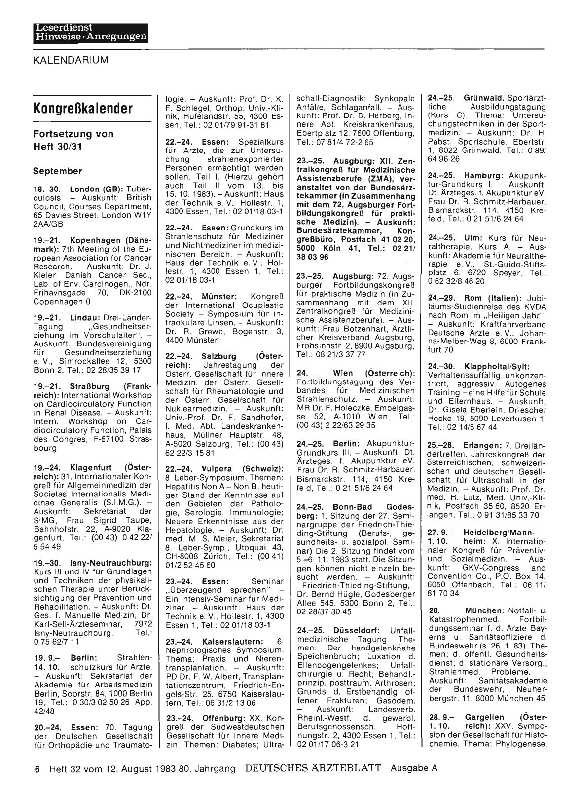 Vorschauseite 1: Kongreßkalender