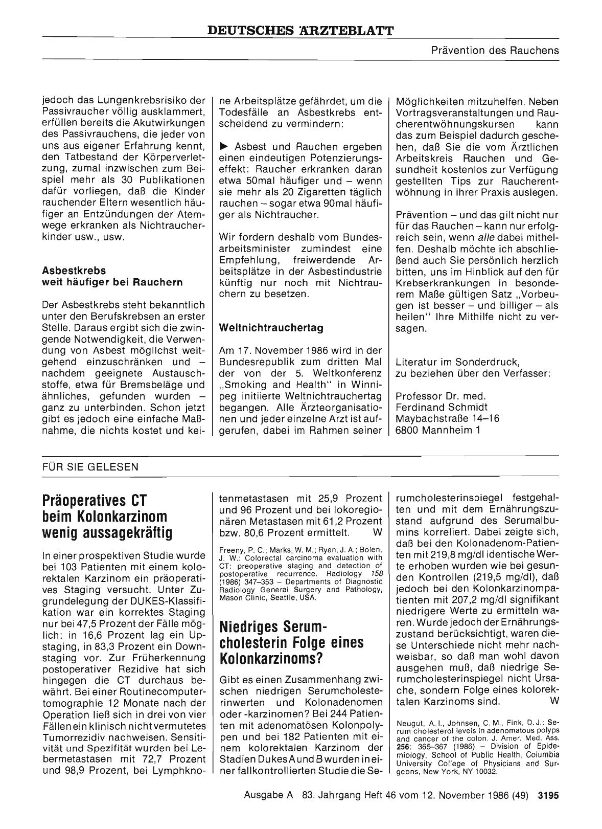 Vorschauseite 1: Niedriges Serumcholesterin Folge eines Kolonkarzinoms?