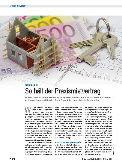 Vorschauseite 1: Vertragsrecht: So hält der Praxismietvertrag