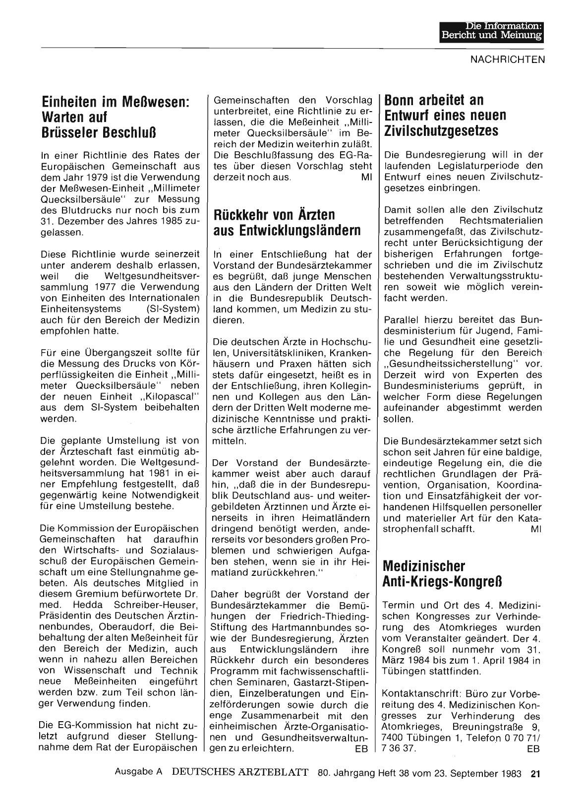 Vorschauseite 1: Medizinischer Anti-Kriegs-Kongreß