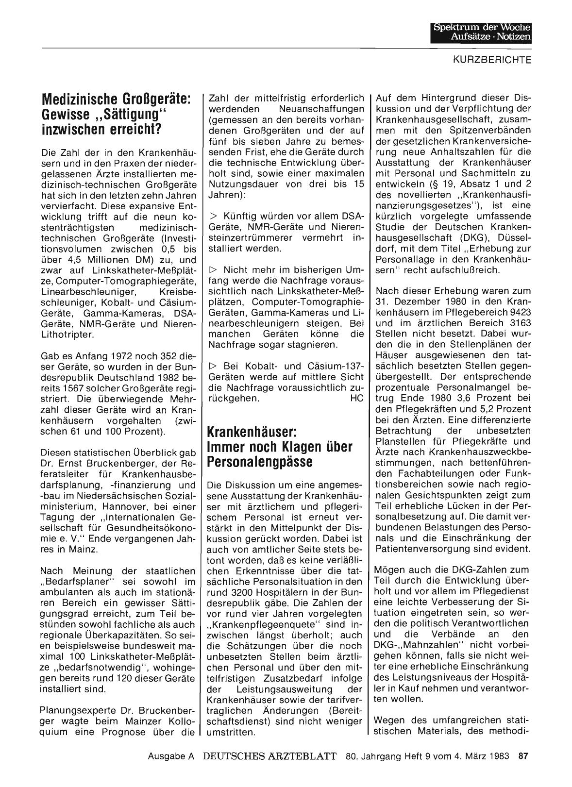 Vorschauseite 1: Medizinische Großgeräte: Gewisse „Sättigung“ inzwischen erreicht?