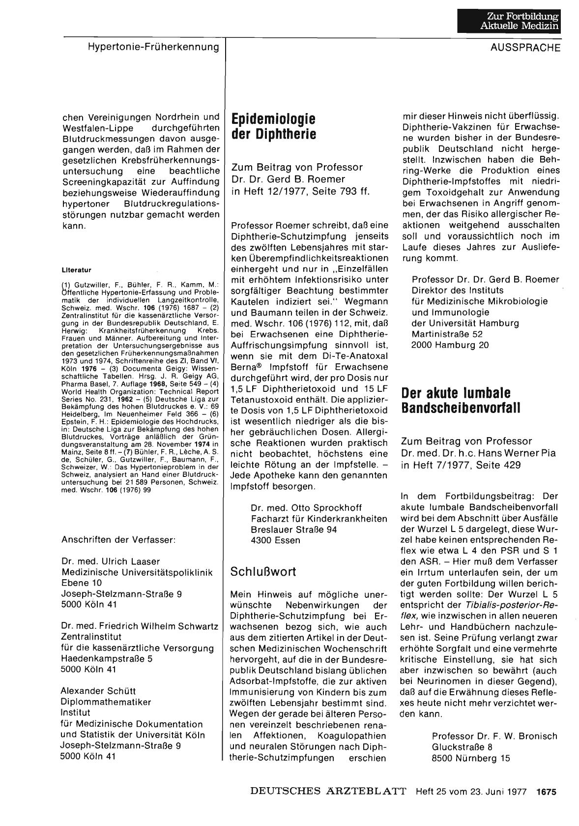 Vorschauseite 1: Der akute lumbale Bandscheibenvorfall: Stellungnahme