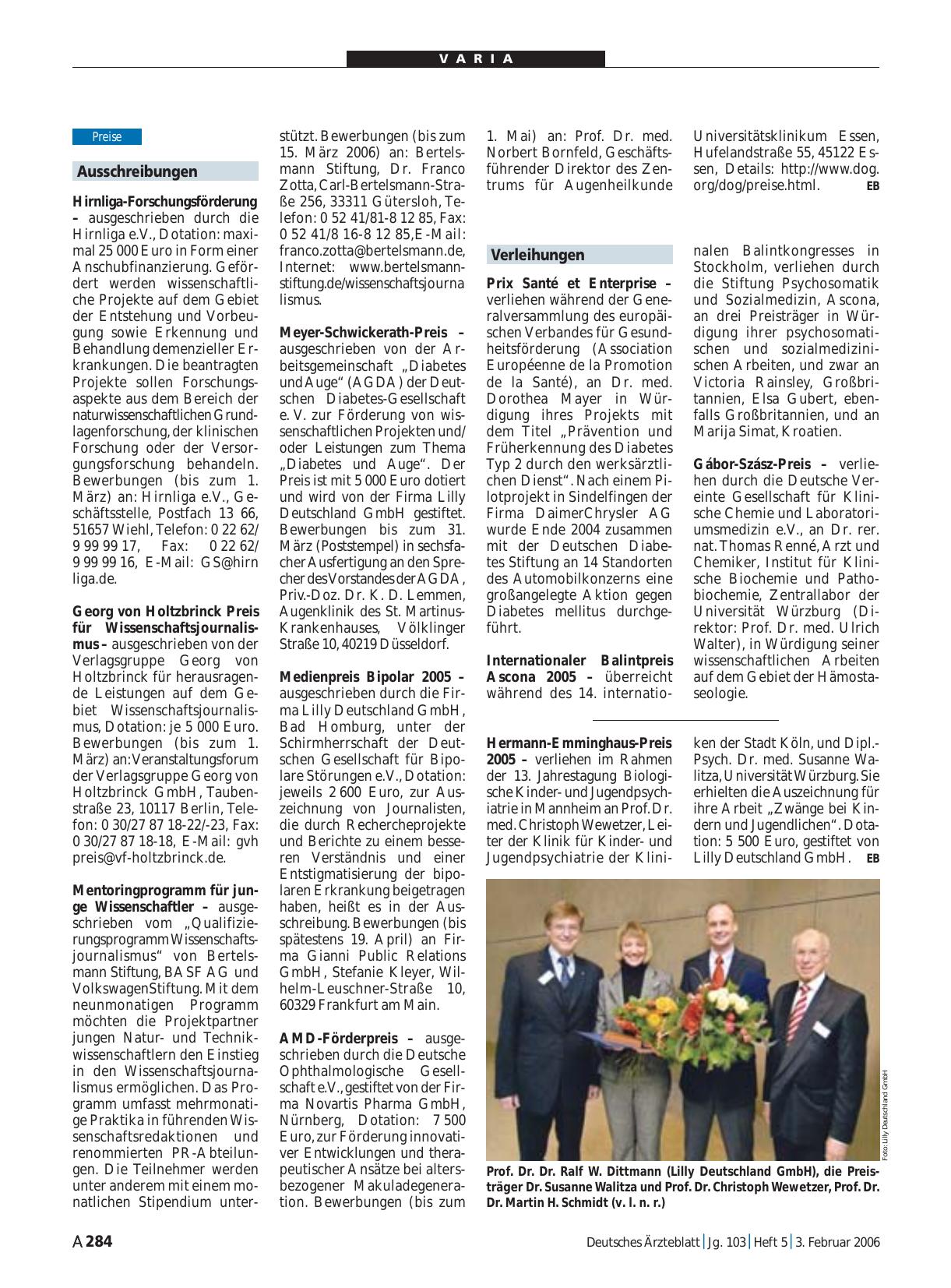 Vorschauseite 1: Ausschreibungen