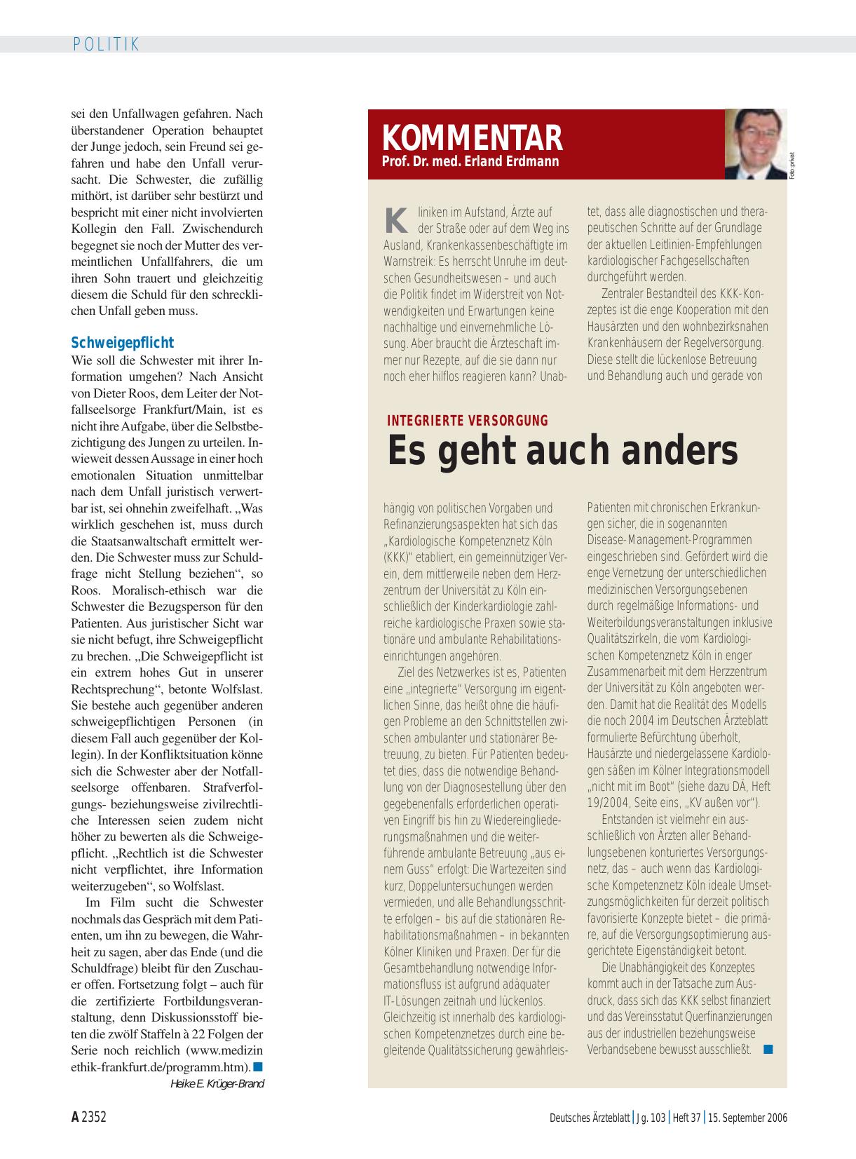 Vorschauseite 1: Integrierte Versorgung: Es geht auch anders