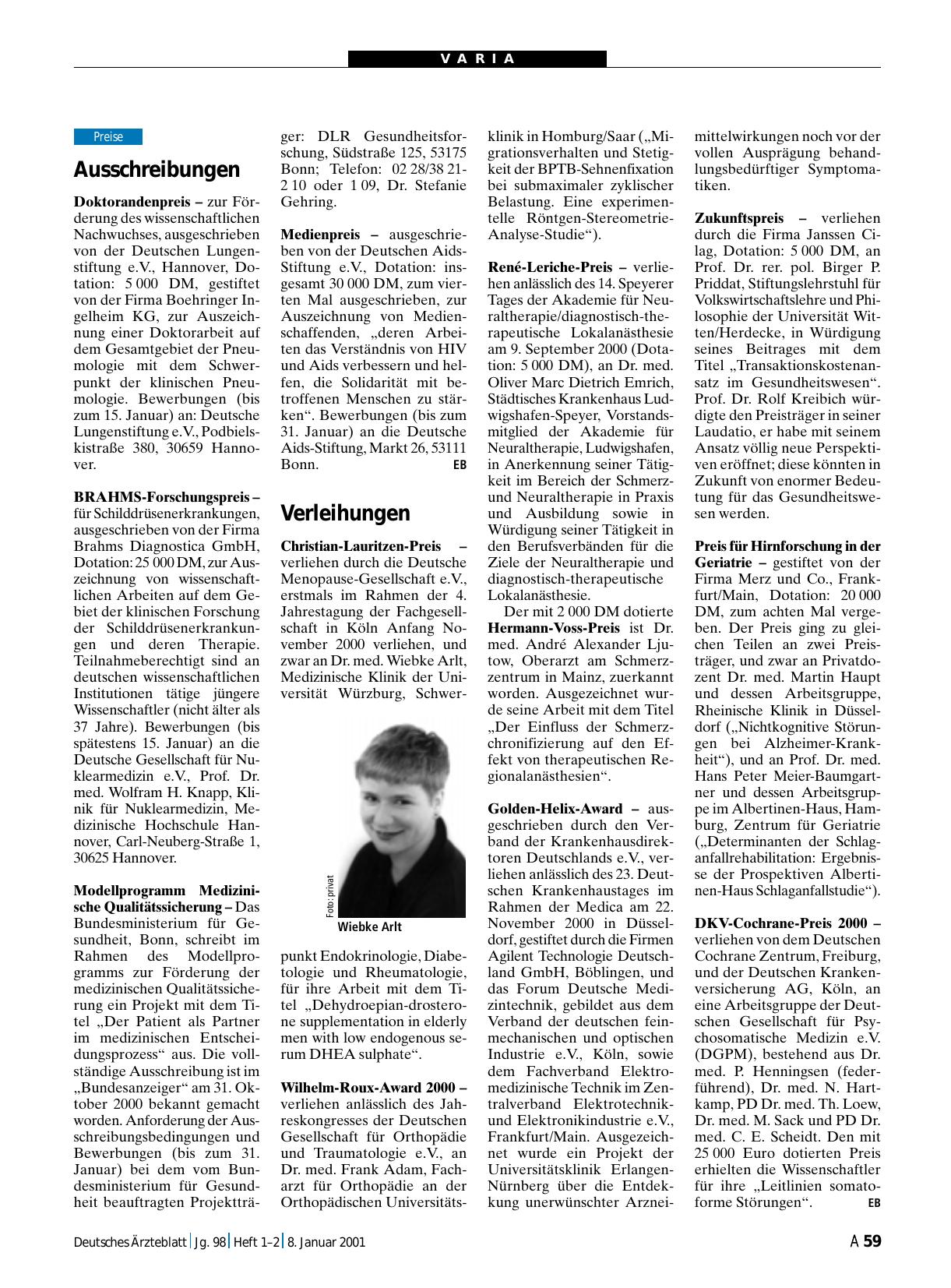 Vorschauseite 1: Ausschreibungen