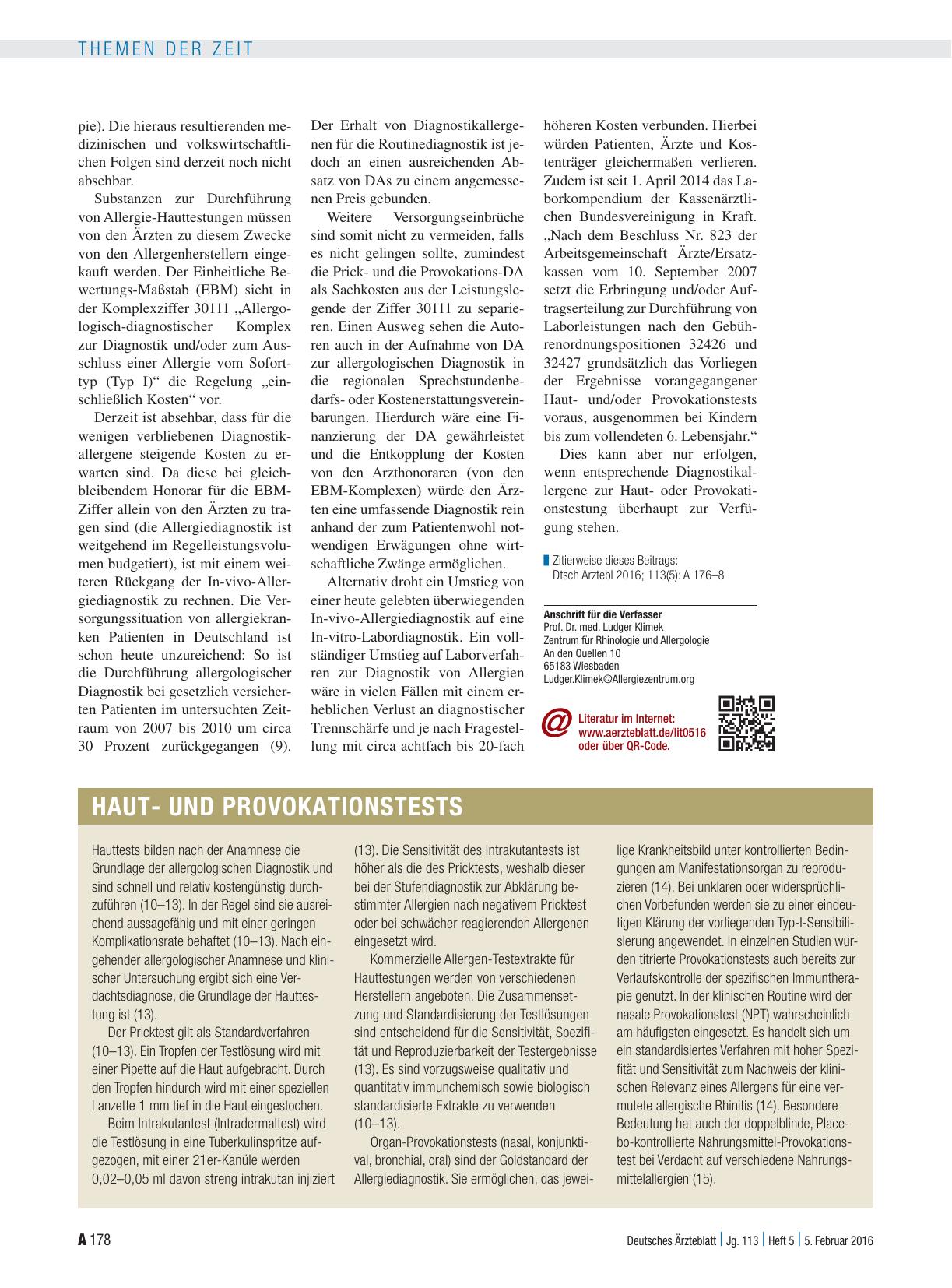 Vorschauseite 3: Allergiediagnostik: Einschränkungen gefährden die Patientenversorgung