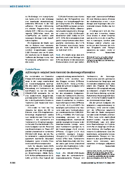 Vorschauseite 1: Zystische Fibrose: Azithromycin reduziert beim Kleinkind die Atemwegsinflammation