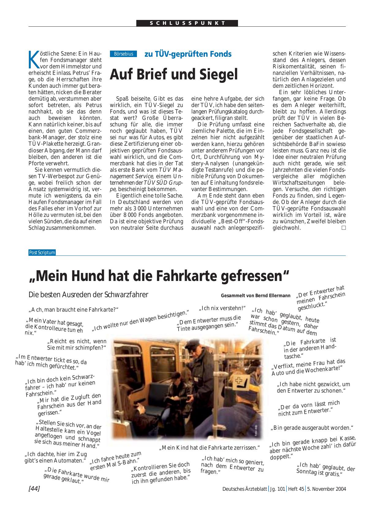 Vorschauseite 1: „Mein Hund hat die Fahrkarte gefressen“: Die besten Ausreden der Schwarzfahrer