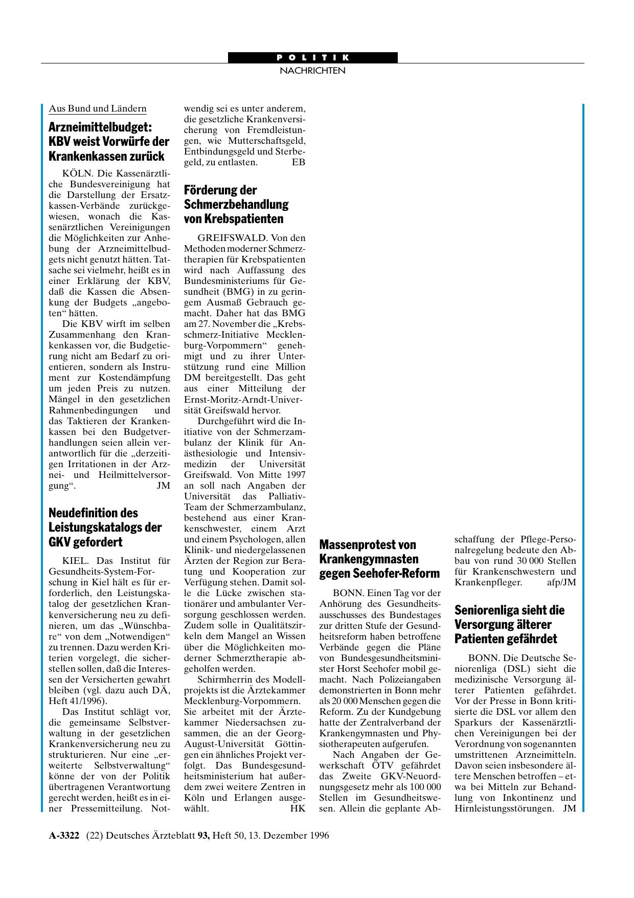 Vorschauseite 1: Seniorenliga sieht dieVersorgung älterer Patienten gefährdet