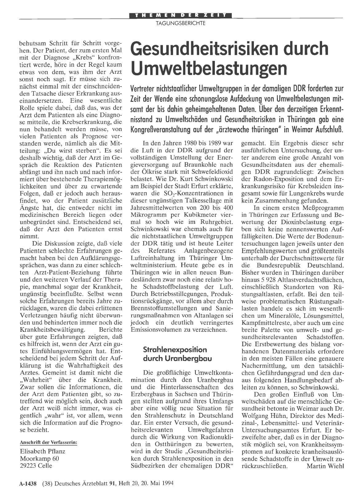 Vorschauseite 1: Gesundheitsrisiken durch Umweltbelastungen