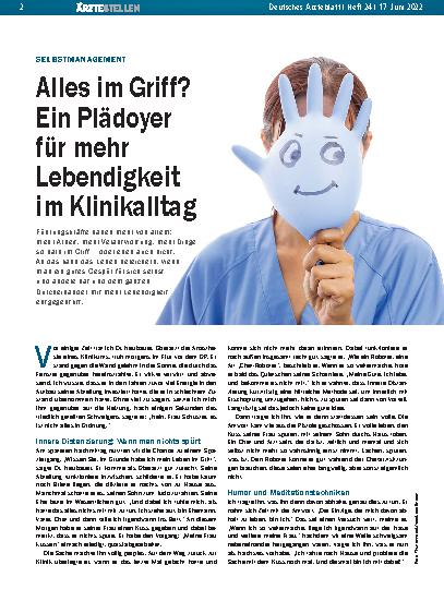 Vorschauseite 1: Selbstmanagement: Alles im Griff? Ein Plädoyer für mehr Lebendigkeit im Klinikalltag