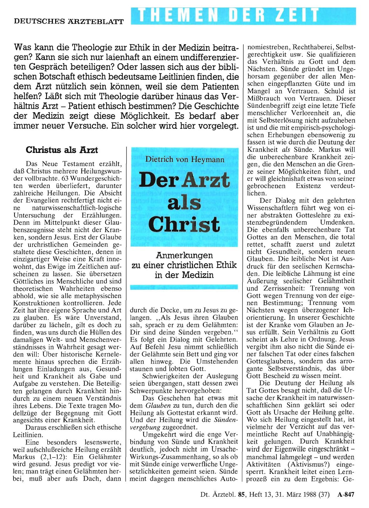 Vorschauseite 1: Der Arzt als Christ