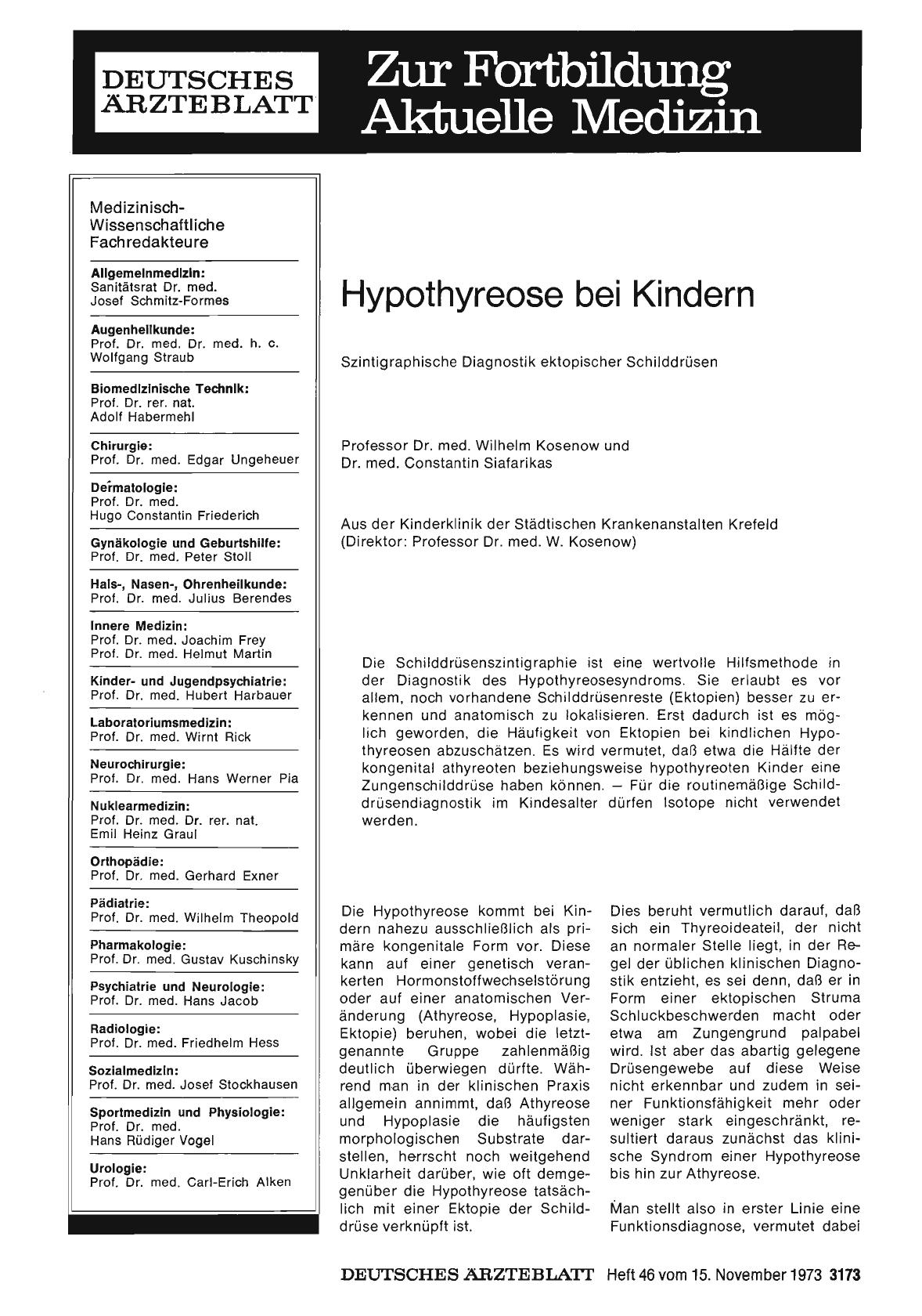 Vorschauseite 1: Hypothyreose bei Kindern