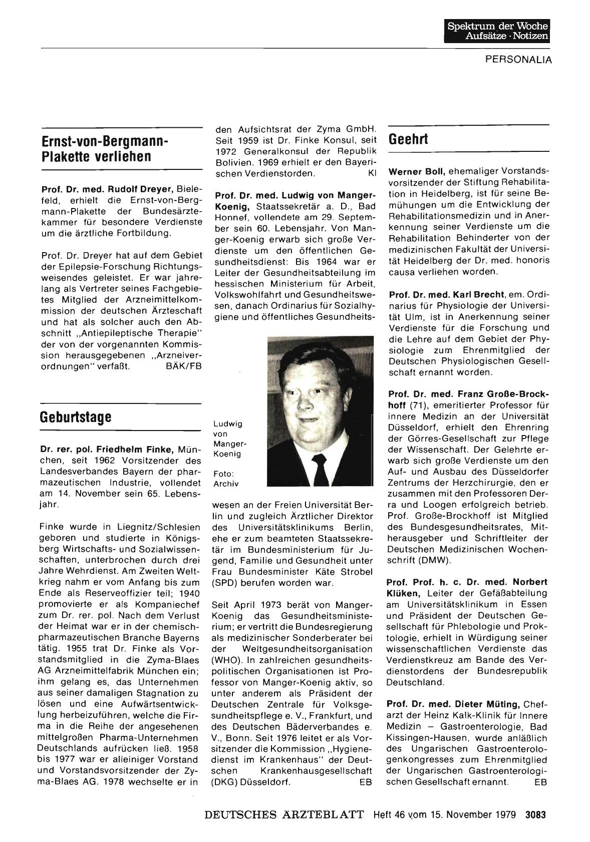Vorschauseite 1: Ernst-von-Bergmann-Plakette verliehen