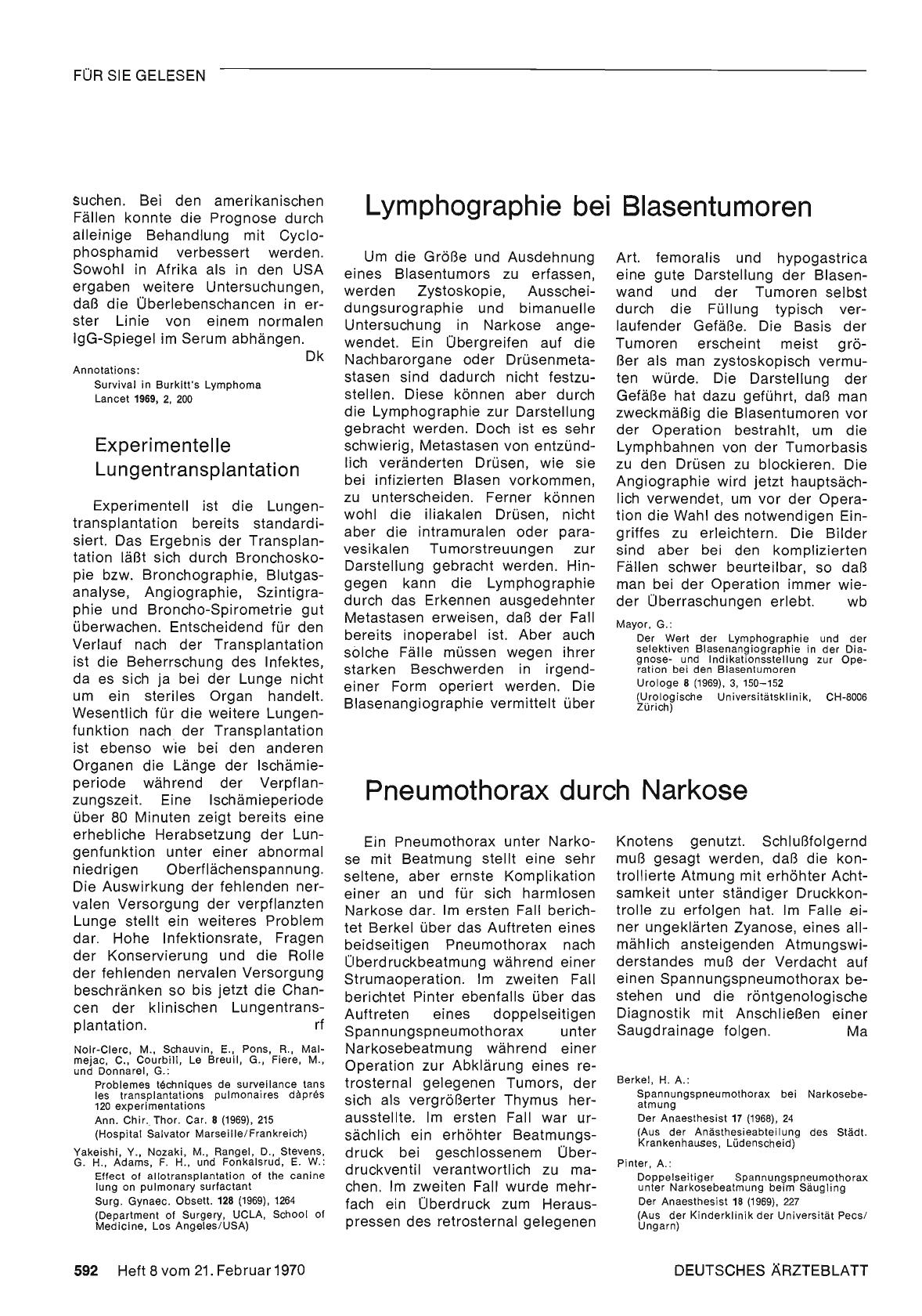 Vorschauseite 1: Lymphographie bei Blasentumoren