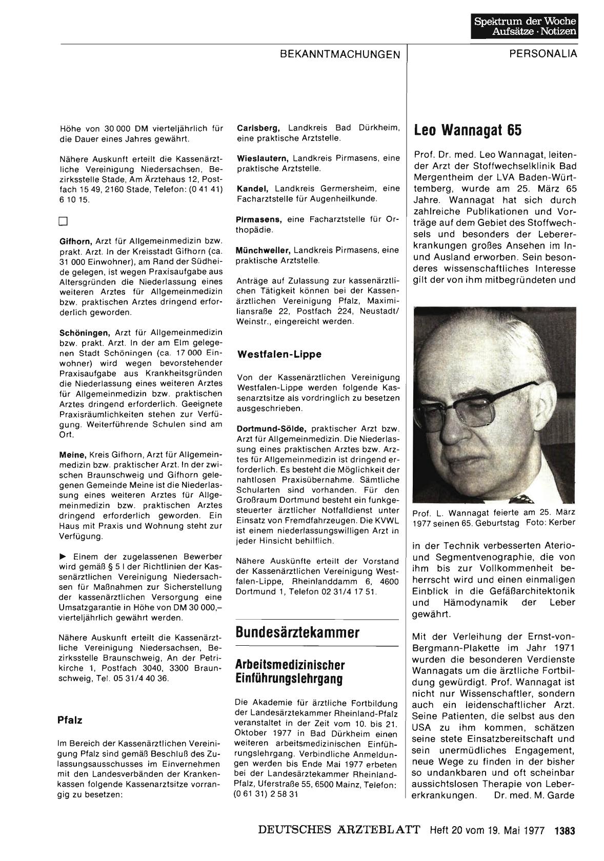 Vorschauseite 1: Bundesärztekammer: Arbeitsmedizinischer Einführungslehrgang