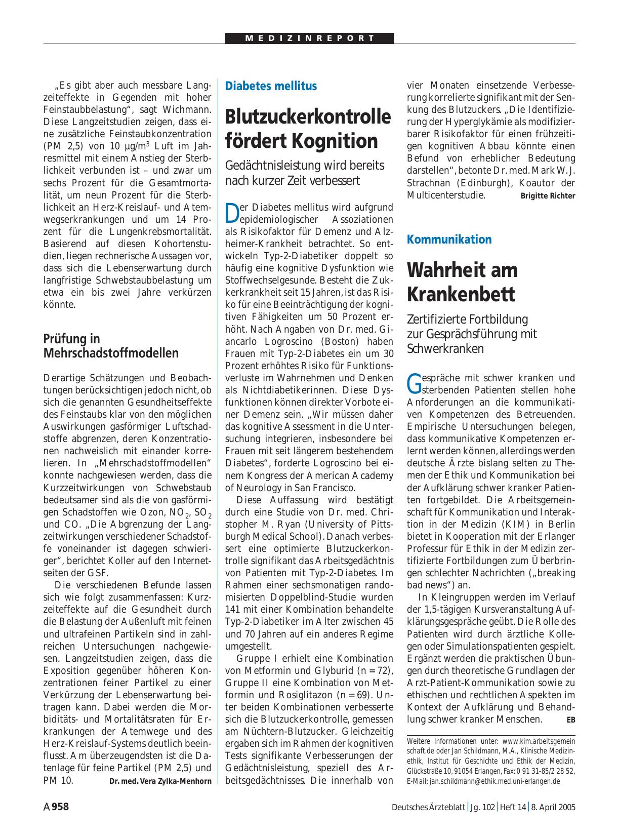 Vorschauseite 1: Kommunikation: Wahrheit am Krankenbett