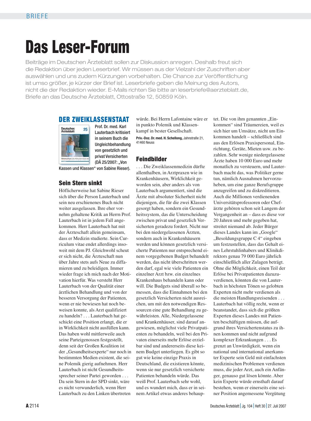 Vorschauseite 1: Der Zweiklassenstaat: Sein Stern sinkt