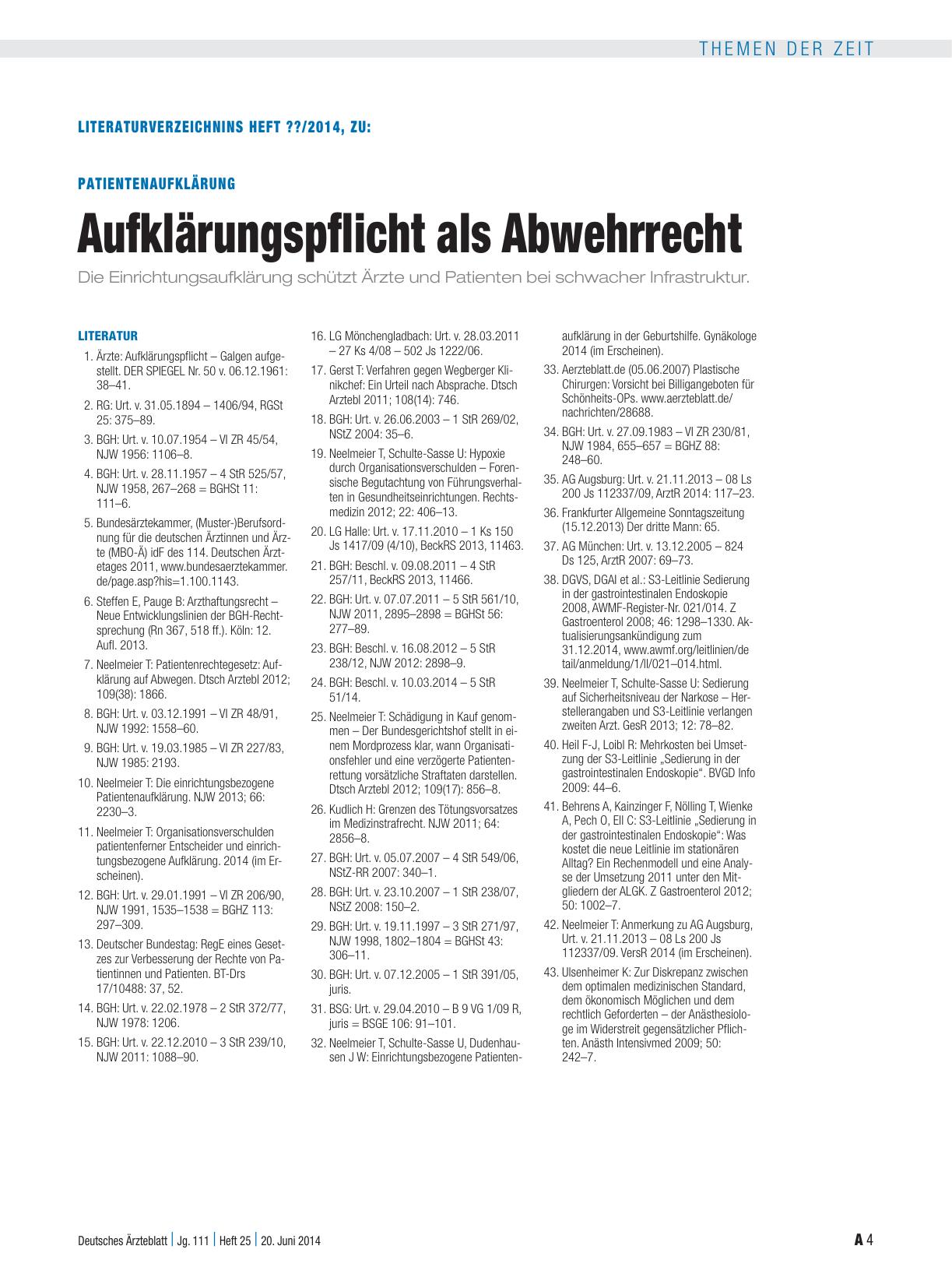 Vorschauseite 4: Patientenaufklärung: Aufklärungspflicht als Abwehrrecht