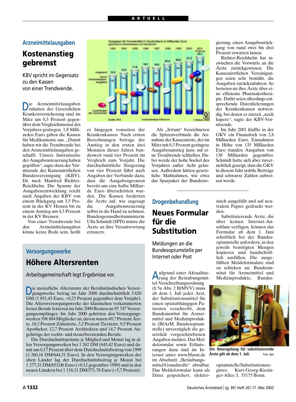 Vorschauseite 1: Arzneimittelausgaben: Kostenanstieg gebremst