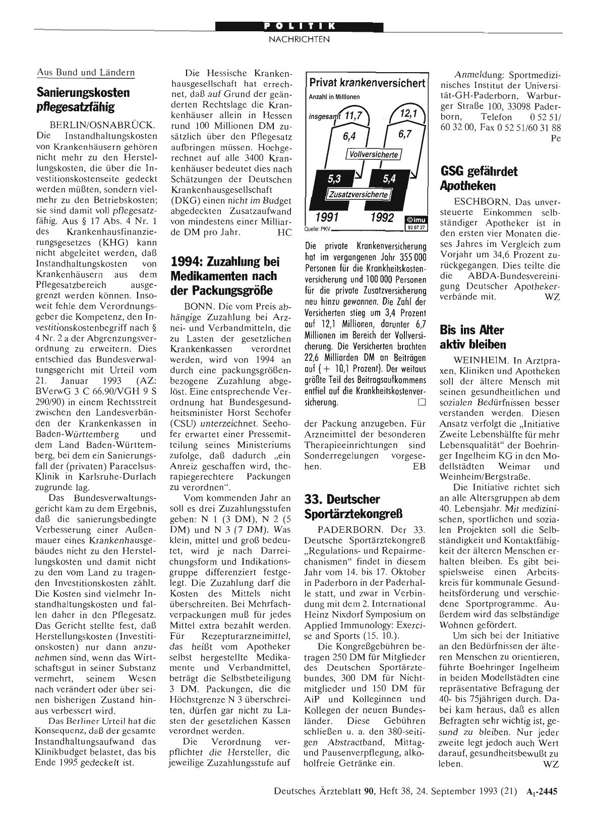 Vorschauseite 1: 33. Deutscher Sportärztekongreß
