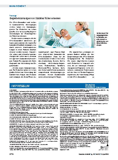Vorschauseite 1: Vorsorge: Begleiterkrankungen von Diabetes früher erkennen