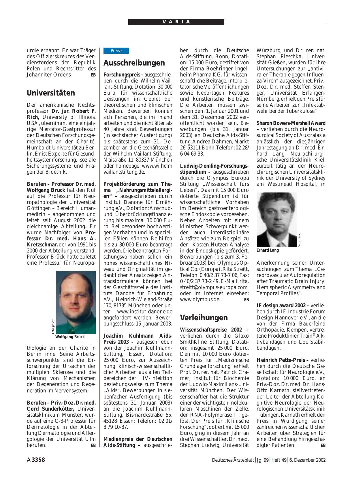 Vorschauseite 1: Universitäten