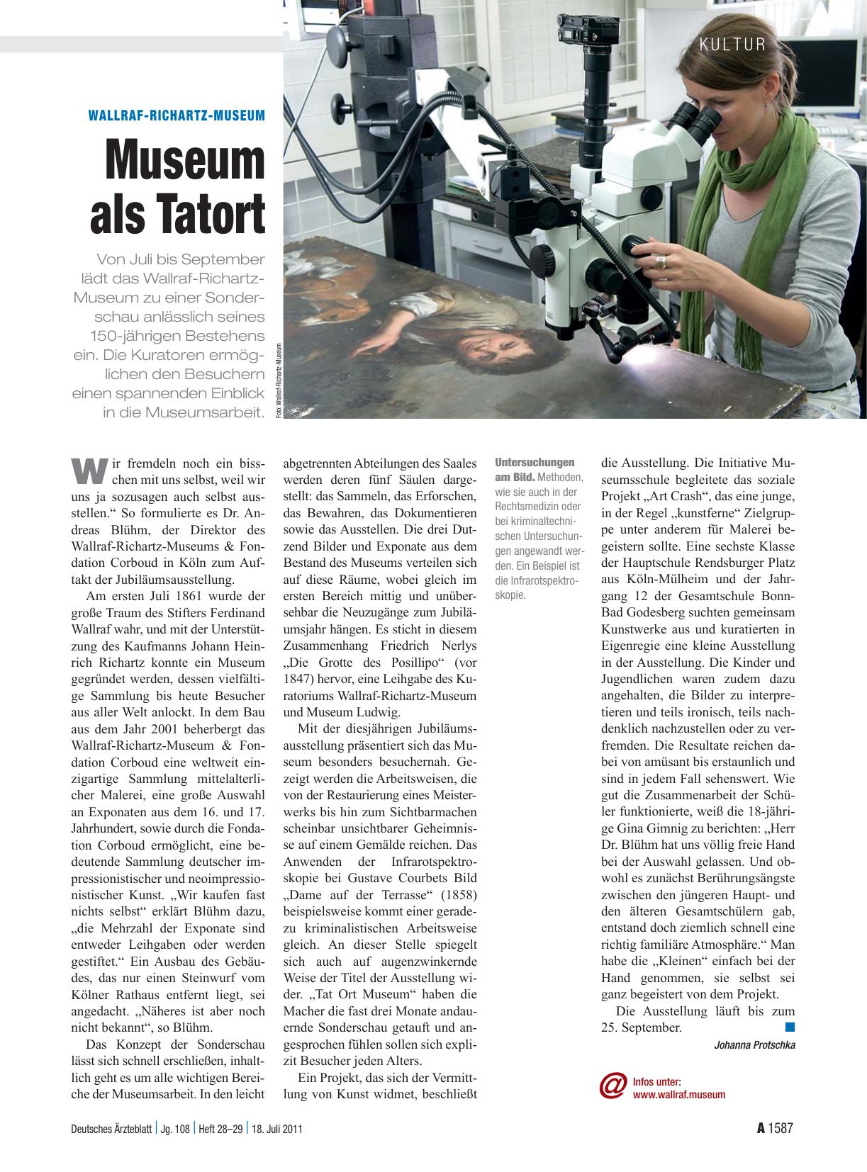 Vorschauseite 1: Wallraf-Richartz-Museum: Museum als Tatort