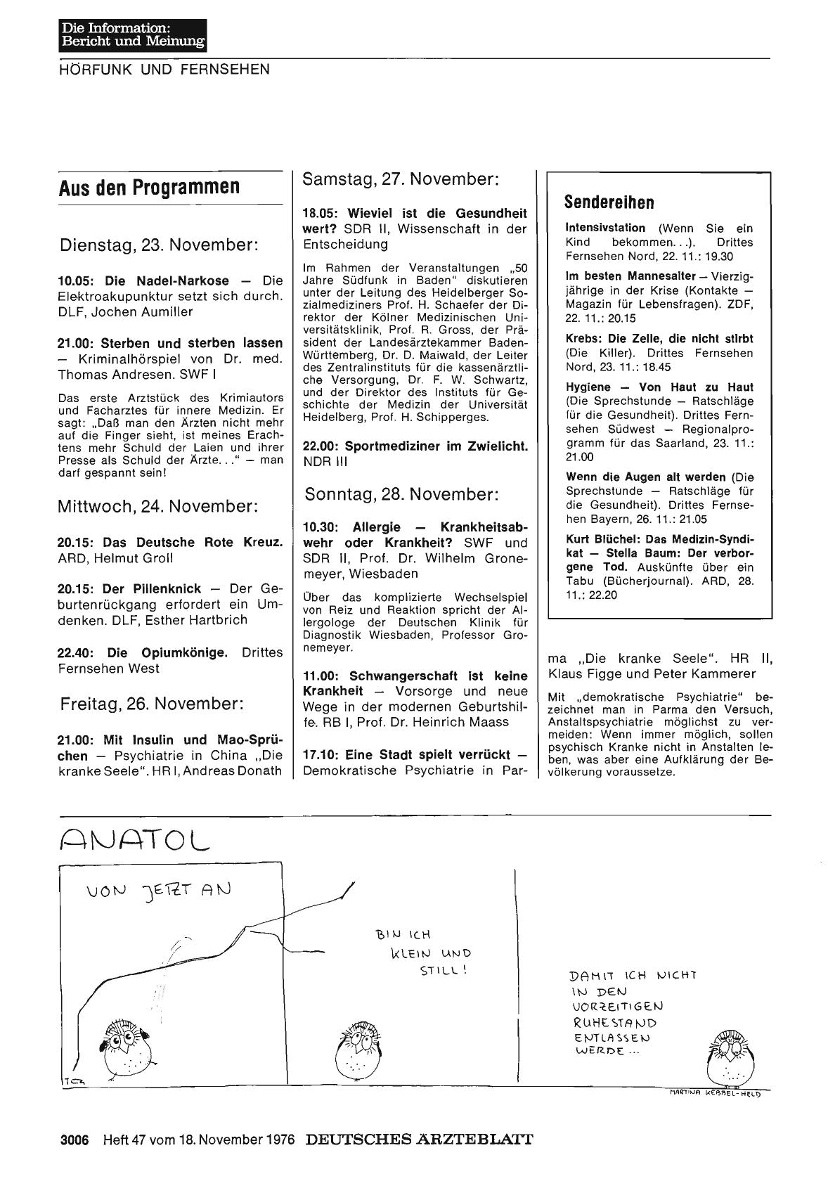 Vorschauseite 1: Aus den Programmen